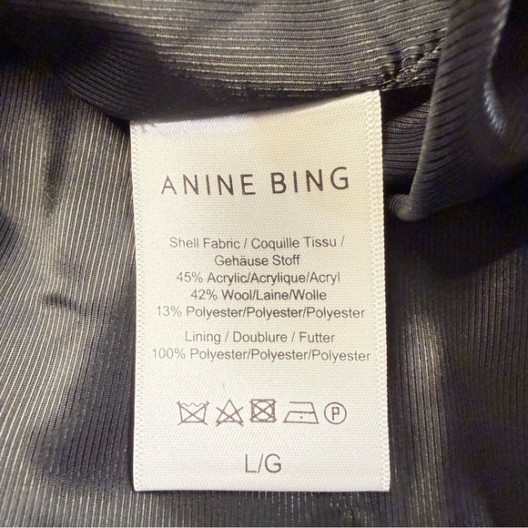 Anine Bing Diana Blazer Fishbone Herringbone Wool Blend Blazer Large NWT - Picture 16 of 16